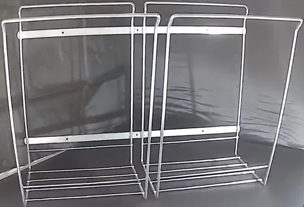 Affaldsstativ sølv dobbelt (til 15 L pose) passer i 60 cm skab