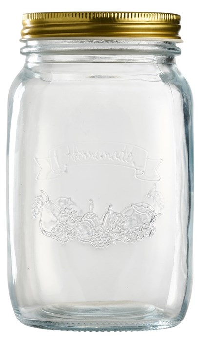 Sylteglas 1L Ø10,5 cm H17 cm m/skruelåg