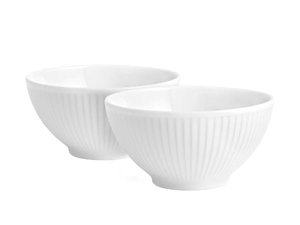 Plissé skål 50 cl 14 cm 2 stk. Hvid